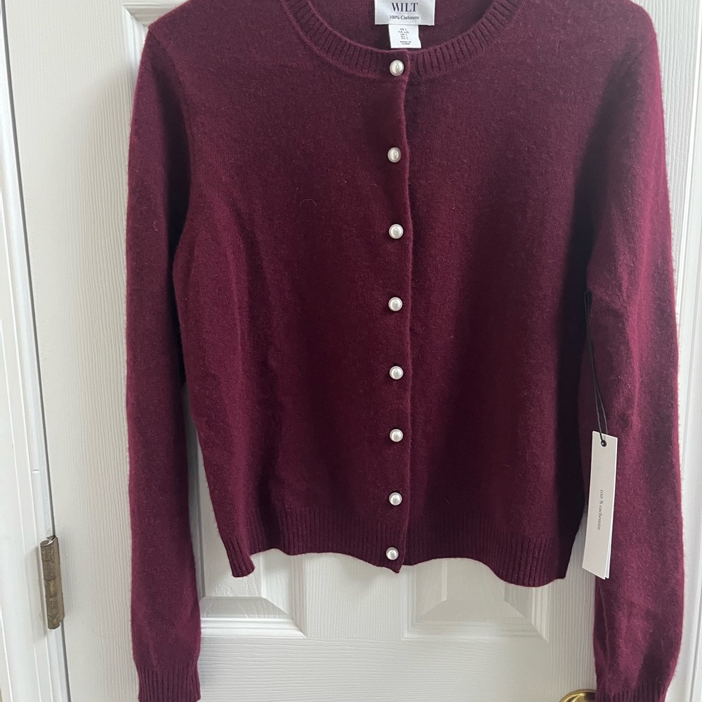 Cashmere Wilt Women's Deep Burgundy Cardigan
